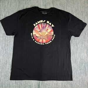 James Bay USA Canada Tour 2023 Black T Shirt Mens Sz 2XL NEW